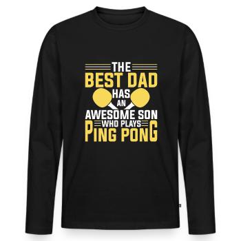 Der Beste Vater Hat Einen Tollen Sohn - Ping Pong - Männer Premium Bio Langarmshirt - Schwarz - Vorne - Nico (187cm)