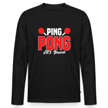 Ping Pong Let´s Bounce - Tischtennis - Männer Premium Bio Langarmshirt - Schwarz - Vorne - Nico (187cm)