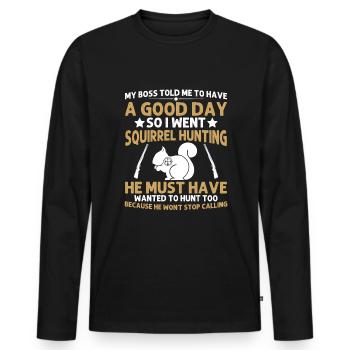 Mon patron m’a dit d’avoir un bon - T-shirt manches longues Premium bio Homme - noir - Devant - Nico (187cm)
