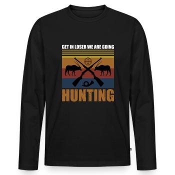 Get a loser like go hunting - Men's Premium Organic Long Sleeve Shirt - black - Front - Nico (187cm)