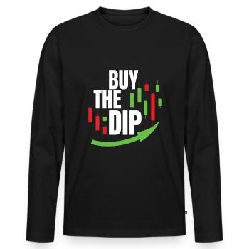 Kaufen Sie Den Dip - Buy The Dip - Männer Premium Bio Langarmshirt - Schwarz - Vorne - Nico (187cm)