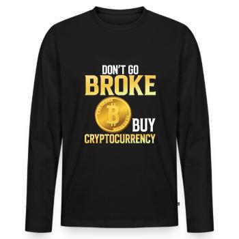 Ne vous ruinez pas Acheter de la crypto-monnaie - T-shirt manches longues Premium bio Homme - noir - Devant - Nico (187cm)