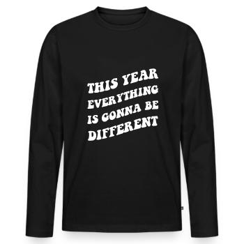Dieses Jahr Wird Alles Anders Sein - Männer Premium Bio Langarmshirt - Schwarz - Vorne - Nico (187cm)