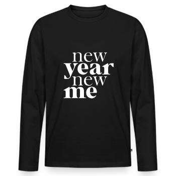 Nouvelle année New Me - Drôle de nouvel an - T-shirt manches longues Premium bio Homme - noir - Devant - Nico (187cm)