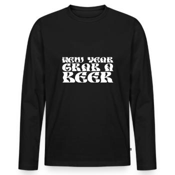 Neujahr Schnapp Dir Ein Bier - Männer Premium Bio Langarmshirt - Schwarz - Vorne - Nico (187cm)