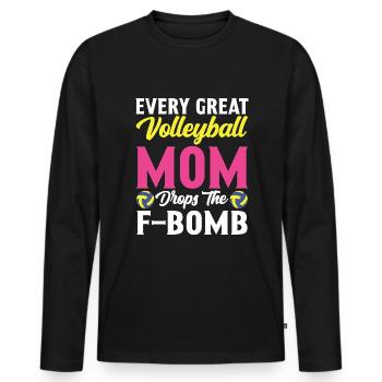 Chaque maman de volleyball lâche la bombe F - T-shirt manches longues Premium bio Homme - noir - Devant - Nico (187cm)