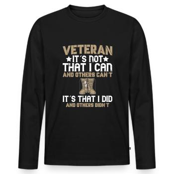 Veteran Es Ist Nicht So Das Ich Es Kann - Veteran - Männer Premium Bio Langarmshirt - Schwarz - Vorne - Nico (187cm)