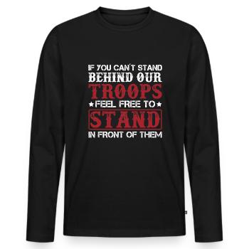 Si elle ne pouvait pas se tenir derrière nos troupes - T-shirt manches longues Premium bio Homme - noir - Devant - Nico (187cm)