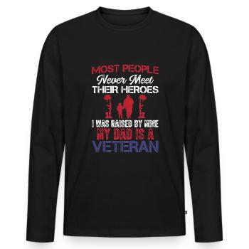 Most people never get to know their heroes - Men's Premium Organic Long Sleeve Shirt - black - Front - Nico (187cm)