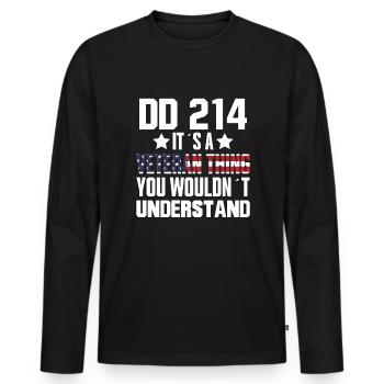 DD-214 Es Ist Eine Veteranen Sache - Veteran - Männer Premium Bio Langarmshirt - Schwarz - Vorne - Nico (187cm)