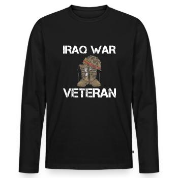 Iraq War Veteran - Men's Premium Organic Long Sleeve Shirt - black - Front - Nico (187cm)