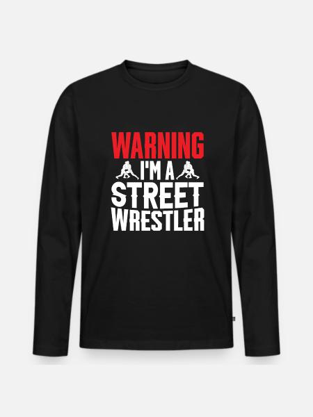 Warning: I'm a street fighter - Men's Premium Organic Long Sleeve Shirt - black