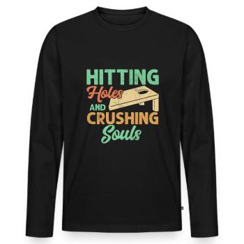 Percer des trous et écraser les âmes - T-shirt manches longues Premium bio Homme - noir - Devant - Nico (187cm)