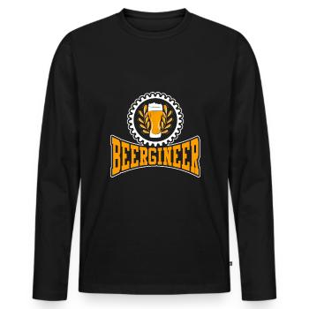 Brasseur - T-shirt manches longues Premium bio Homme - noir - Devant - Nico (187cm)