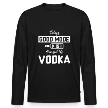 La bonne mode d’aujourd’hui est sponsorisée par la vodka - T-shirt manches longues Premium bio Homme - noir - Devant - Nico (187cm)