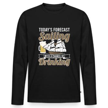 La prédiction d’aujourd’hui naviguant avec chance de boire - T-shirt manches longues Premium bio Homme - noir - Devant - Nico (187cm)