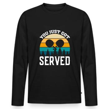 Du Wurdest Gerade Bedient - Männer Premium Bio Langarmshirt - Schwarz - Vorne - Nico (187cm)