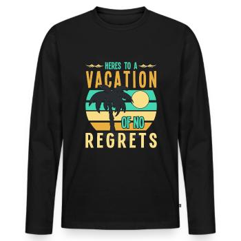 Pour des vacances sans regrets - T-shirt manches longues Premium bio Homme - noir - Devant - Nico (187cm)
