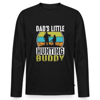Daddy's little hunting buddy - Men's Premium Organic Long Sleeve Shirt - black - Front - Nico (187cm)