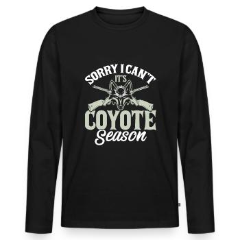 Tut Mir Leid Ich Kann Nicht Es Ist Kojotenzeit - Männer Premium Bio Langarmshirt - Schwarz - Vorne - Nico (187cm)