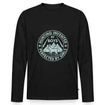 Jagd Von Jungen Wird Von Mädchen Perfektioniert - Männer Premium Bio Langarmshirt - Schwarz - Vorne - Nico (187cm)