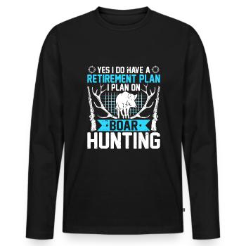 Retirement plan is to go hunting - Men's Premium Organic Long Sleeve Shirt - black - Front - Nico (187cm)