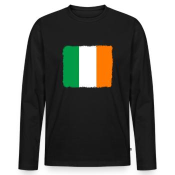 Irland Flagge Vintage Irische Fahne Dublin - Männer Premium Bio Langarmshirt - Schwarz - Vorne - Nico (187cm)