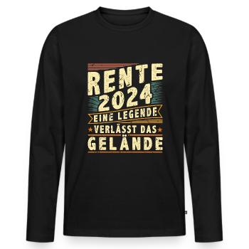 Rente 2024 Legende Verlässt Gelände Rentnerin - Männer Premium Bio Langarmshirt - Schwarz - Vorne - Nico (187cm)