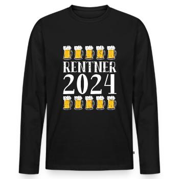 Rentner 2024 Ruhestand Bier Rente - Männer Premium Bio Langarmshirt - Schwarz - Vorne - Nico (187cm)