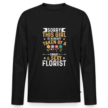 Fille est déjà par un fleuriste sexy - T-shirt manches longues Premium bio Homme - noir - Devant - Nico (187cm)