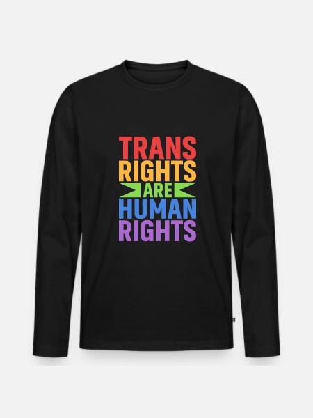 Trans-Rechte Sind Menschenrechte - Männer Premium Bio Langarmshirt - Schwarz