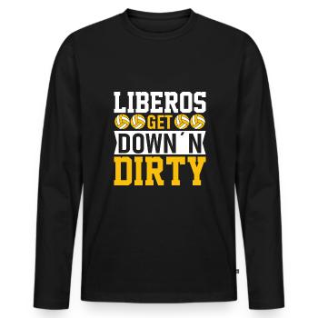 Liberos get dirty - Men's Premium Organic Long Sleeve Shirt - black - Front - Nico (187cm)