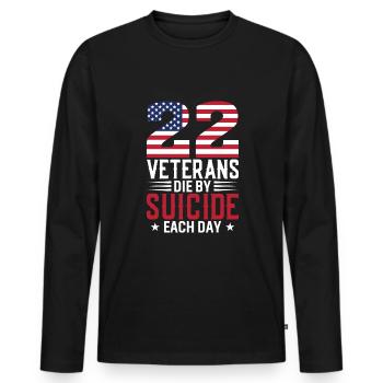 Täglich Sterben 22 Veteranen Durch Selbstmord - Männer Premium Bio Langarmshirt - Schwarz - Vorne - Nico (187cm)
