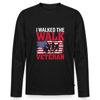 Ich Ging Den Weg Veteran - Männer Premium Bio Langarmshirt - Schwarz - Vorne - Nico (187cm)