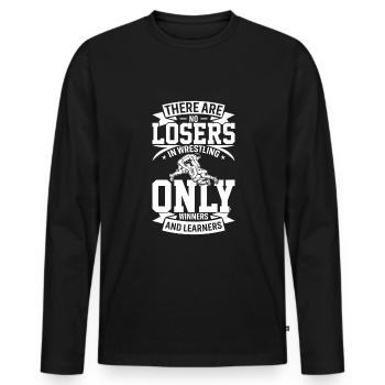 In wrestling, there are no losers, only winners - Men's Premium Organic Long Sleeve Shirt - black - Front - Nico (187cm)