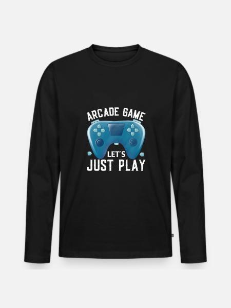 Arcade Game Let'S Just Play - Men's Premium Organic Long Sleeve Shirt - black