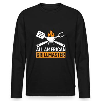 Tous les Grillmasters américains - T-shirt manches longues Premium bio Homme - noir - Devant - Nico (187cm)