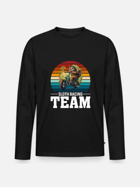 Sloth Racing Team - Men's Premium Organic Long Sleeve Shirt - black