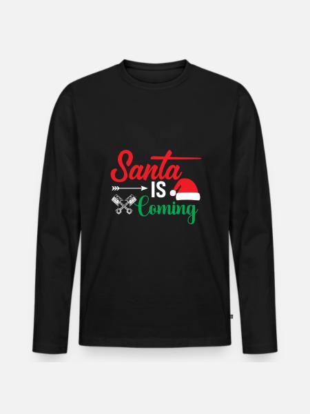 Le Père Noël arrive - T-shirt manches longues Premium bio Homme - noir
