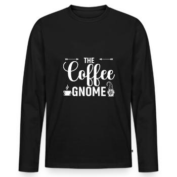 Der Kaffee-Zwerg - Männer Premium Bio Langarmshirt - Schwarz - Vorne - Nico (187cm)