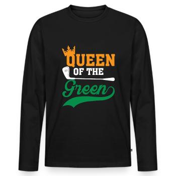 Königin Des Grüns - Männer Premium Bio Langarmshirt - Schwarz - Vorne - Nico (187cm)