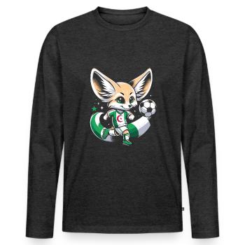 Algerien Fennec Algerischer Fußball Fantrikot - Männer Premium Bio Langarmshirt - Anthrazit meliert - Vorne - Nico (187cm)