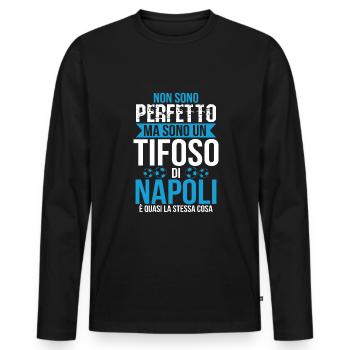 Napoli Gift Fan Napolitano Football Football - Men's Premium Organic Long Sleeve Shirt - black - Front - Nico (187cm)