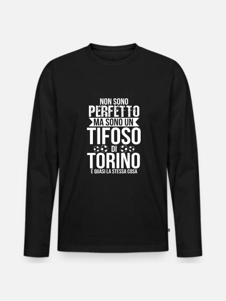 Turin Turin Fußball Fußball Fan Geschenkidee - Männer Premium Bio Langarmshirt - Schwarz