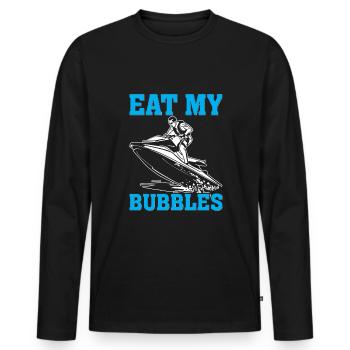 Manger mes bulles - T-shirt manches longues Premium bio Homme - noir - Devant - Nico (187cm)