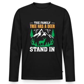 Der Stammbaum Hat Einen Hirschstand In - Männer Premium Bio Langarmshirt - Schwarz - Vorne - Nico (187cm)