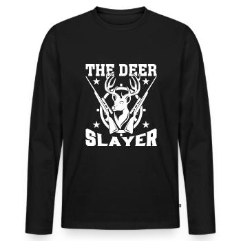 Le tueur de cerfs - T-shirt manches longues Premium bio Homme - noir - Devant - Nico (187cm)