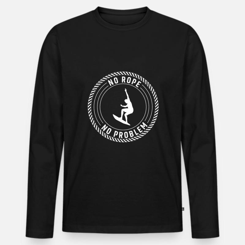 No Rope No Problem - Men's Premium Organic Long Sleeve Shirt - black