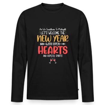 Alors que nous comptons à rebours jusqu’à minuit, accueillons le nouveau - T-shirt manches longues Premium bio Homme - noir - Devant - Nico (187cm)