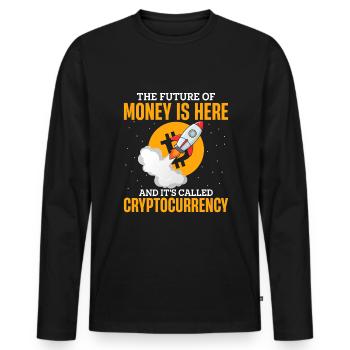 L’avenir de l’argent est ici, et il s’appelle Crypt - T-shirt manches longues Premium bio Homme - noir - Devant - Nico (187cm)